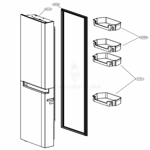 Freezer Door Part Diagram and Parts List for LRSPS2706V APZCNA1 LG Refrigerator