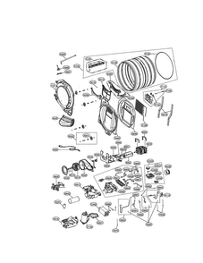 Drum And Module Parts Diagram and Parts List for DLHX4072W  LG Dryer