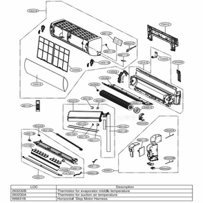 Indoor Unit Diagram and Parts List for MWH12Y3J AWHBFRD LG Air Conditioner