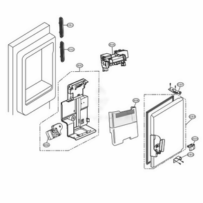 Ice Maker And Ice Bin Parts Diagram and Parts List for LFXS24623W ASWCNA1 LG Refrigerator