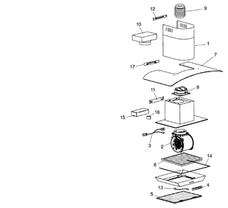 Range Hood Diagram and Parts List for 23359923210  Kenmore Range Hood