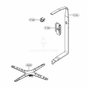 Water Guide Assembly Diagram and Parts List for LUDP8997SN ASTEEUS LG Dishwasher