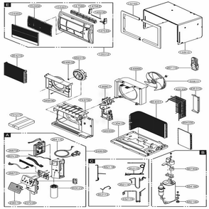 Main Diagram and Parts List for US12D10C ASWAFRD LG Air Conditioner