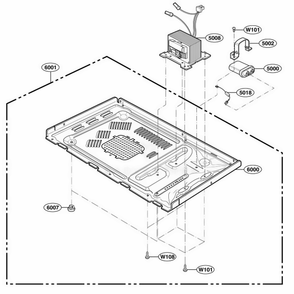 Installation Parts Diagram and Parts List for 62102201 CW1ESEA LG Range