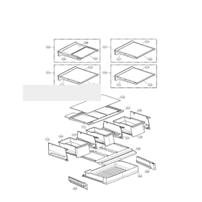 Refrigerator Diagram and Parts List for LFX29927SW 00 LG Refrigerator