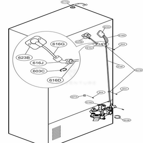 Valve And Water Tube Parts Diagram and Parts List for 72059 AWBCSE0 LG Refrigerator