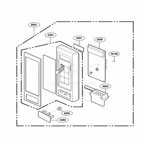 Control Panel Parts Diagram and Parts List for HMB402 AWHEBSU LG Wall Oven