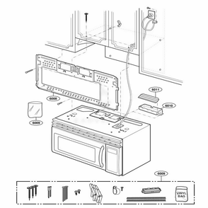 Installation Parts Diagram and Parts List for MMV5207ACB ABKEMTC LG Range