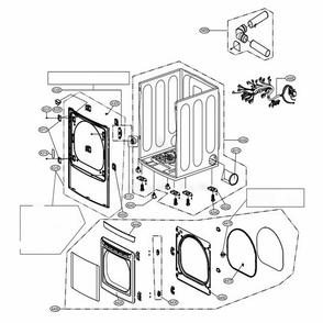 Cabinet And Door Assembly Electric Type Diagram and Parts List for 61423 ASTESEU LG Dryer