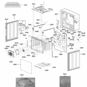 Cavity Parts Diagram and Parts List for LRE4213ST ASTLLGA LG Range