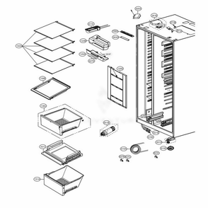 Refrigerator Compartment Diagram and Parts List for 51839 AWBCSE2 LG Refrigerator