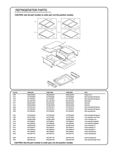 Refrigerator Parts Diagram and Parts List for GR-L338HQTM ASWCSE1 LG Refrigerator
