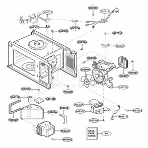 Interior Parts 2 Diagram and Parts List for JE1860SH CSBEGEU LG Wall Oven