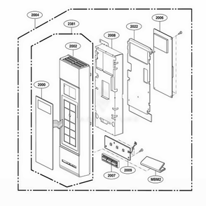 Controller Parts Diagram and Parts List for 86019 ABKESEA LG Range