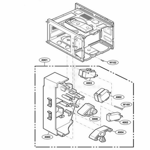 Latch Board Parts Diagram and Parts List for RFS18MPS AST6AMA LG Range
