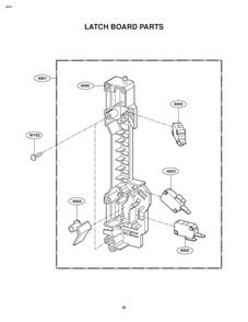 Latch Board Parts Diagram and Parts List for JVM6175YKFS CFSEGEU LG Microwave Oven Combo