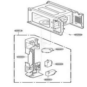 Latch Board Parts Diagram and Parts List for 88910 MWESEC LG Range