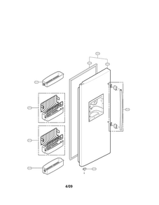 Freezer Door Parts Diagram and Parts List for LSC27926ST00  LG Refrigerator