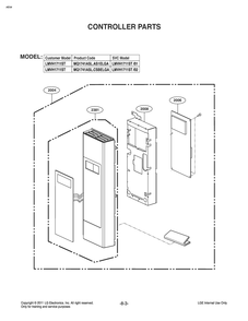 Controller Parts Diagram and Parts List for MQ1741ASL CSBESEA LG Microwave
