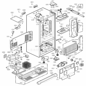 Case Parts Diagram and Parts List for 77193 ASTCSER LG Refrigerator