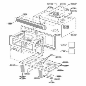 Oven Cavity Parts Diagram and Parts List for MH6150XHQ WHEWRP LG Range