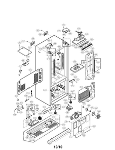 Case Assembly Parts Diagram and Parts List for LFC21770ST04  LG Refrigerator