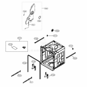 Tub Assembly Diagram and Parts List for LDPN6761T ASTEEUS LG Dishwasher
