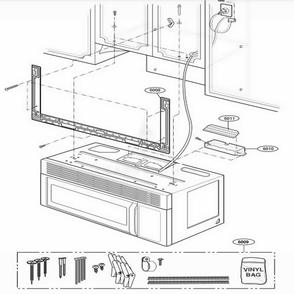 Installation Parts Diagram and Parts List for 80014 CBSESEA LG Wall Oven