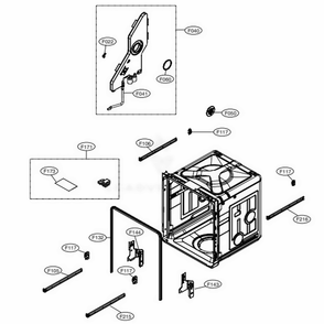 Tub Assembly Diagram and Parts List for LDP6809BD ABDESNA LG Dishwasher
