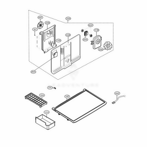 Freezer Door Diagram and Parts List for 68032 ASWCSE3 LG Refrigerator