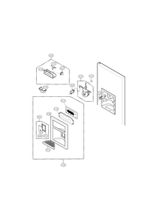 Dispenser Parts Diagram and Parts List for LMX25964ST 00 LG Refrigerator