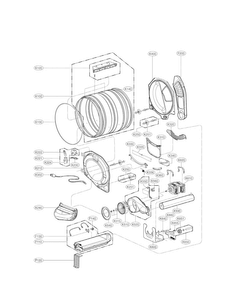 Drum Parts Diagram and Parts List for DLE3170W  LG Dryer