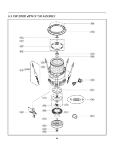 Tub Assembly Diagram and Parts List for T1475HGPV ABWEVUS LG Washer