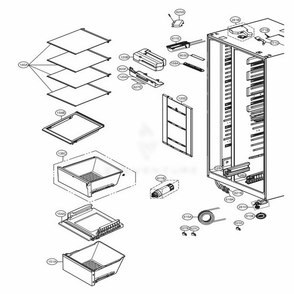Refrigerator Compartment Diagram and Parts List for LSXS26326B AWBCNA0 LG Refrigerator