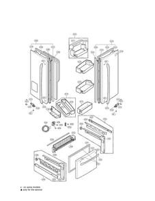 Door Parts Diagram and Parts List for LFX25971SB 01 LG Refrigerator