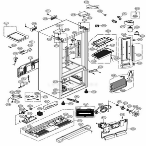Case Parts Diagram and Parts List for LFX25973SW ASWCNA5 LG Refrigerator