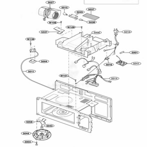 Interior Parts 3 Diagram and Parts List for 62649 ABKESEA LG Range