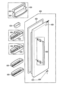Refrigerator Door Parts Diagram and Parts List for LRSCS21935TT  LG Refrigerator