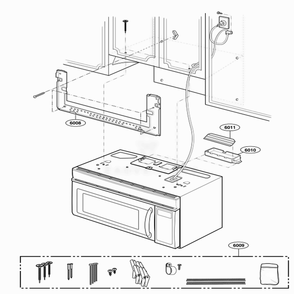 Installation Parts Diagram and Parts List for MMV6178AAS AS1EMTG LG Wall Oven