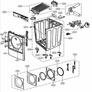 Cabinet And Door Assembly: Electric Type Diagram and Parts List for 81782 ABWESEU LG Dryer