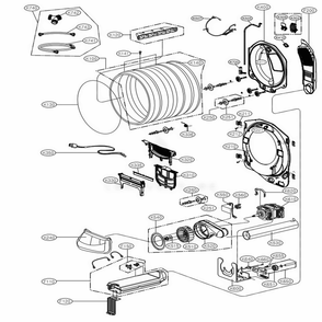 Drum And Motor Assembly Diagram and Parts List for DLEX9500K ABSEEUS LG Dryer