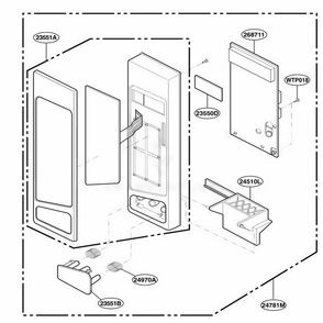 Part Location Diagram of 6871W2S197C LG PCB ASSEMBLY,SUB