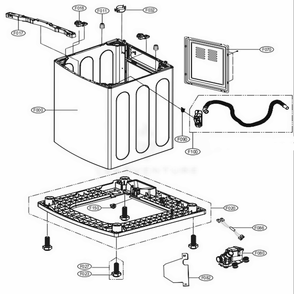 Out Case Assembly Diagram and Parts List for 31623 ASTESEU LG Washer