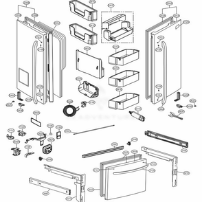 Door Parts Diagram and Parts List for 71032 ASWCSE1 LG Refrigerator