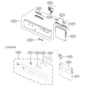 Panel Assembly Diagram and Parts List for 39232533 ASTEEUS LG Dishwasher