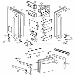 Door Parts Diagram and Parts List for LFX28979SB AWBCNA1 LG Refrigerator