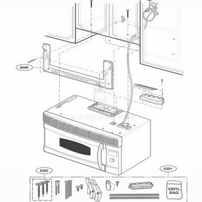 Installation Parts Diagram and Parts List for JVM1490BH ABKEGEU LG Range