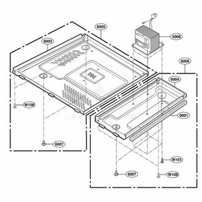 Base Plate Parts Diagram and Parts List for 62462 CW1ESEA LG Wall Oven