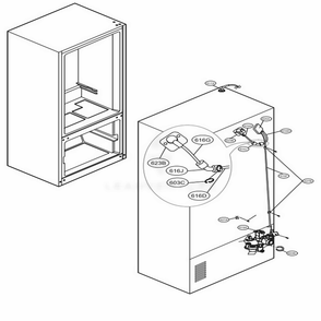 Valve And Water Tube Parts Diagram and Parts List for LMX21986ST ASTCNA3 LG Refrigerator