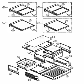 Refrigerator Parts Diagram and Parts List for 73167 ASBCSE0 LG Refrigerator